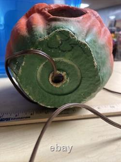 Antique Vintage Paper Mache Halloween Jack-O-lantern Pumpkin Lantern Light