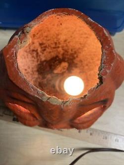 Antique Vintage Paper Mache Halloween Jack-O-lantern Pumpkin Lantern Light