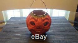 Antique Vintage Paper Mache Jack-o-lantern Pumpkin All Original Excellent Cond