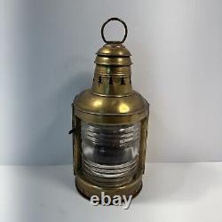 Antique Vintage Perkins Perko Delite Brass Marine Maritime Lantern Hanging