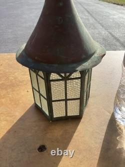 Antique Vintage Porch Light Sconce Copper Bronze Arts Crafts Lanterns Gothic