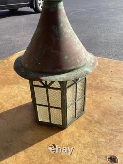 Antique Vintage Porch Light Sconce Copper Bronze Arts Crafts Lanterns Gothic