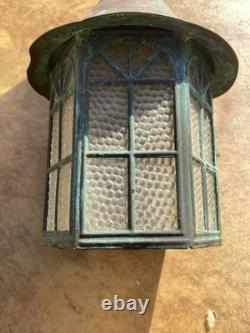 Antique Vintage Porch Light Sconce Copper Bronze Arts Crafts Lanterns Gothic