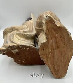 Antique/Vintage Rare-Large Paper Mache Angel Candle Holders/Jack O Lanterns