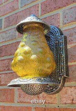Antique Vintage Riddle c1934 Porch Wall Sconce Light Lantern Art Nouveau