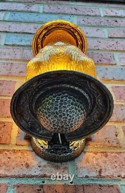 Antique Vintage Riddle c1934 Porch Wall Sconce Light Lantern Art Nouveau