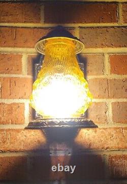 Antique Vintage Riddle c1934 Porch Wall Sconce Light Lantern Art Nouveau
