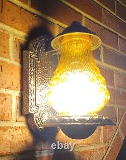Antique Vintage Riddle c1934 Porch Wall Sconce Light Lantern Art Nouveau