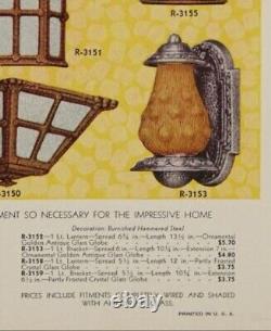 Antique Vintage Riddle c1934 Porch Wall Sconce Light Lantern Art Nouveau
