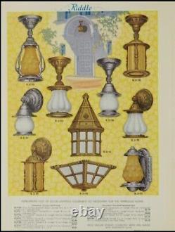 Antique Vintage Riddle c1934 Porch Wall Sconce Light Lantern Art Nouveau