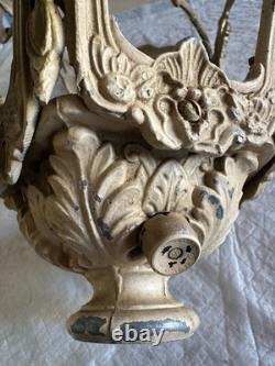 Antique Vintage Slag Panel Lamp Newel Post Bronze Statue Lantern Topper Type