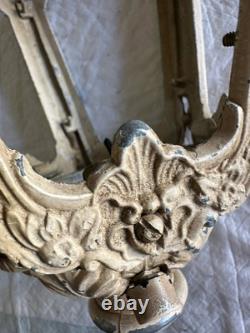 Antique Vintage Slag Panel Lamp Newel Post Bronze Statue Lantern Topper Type