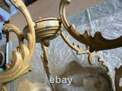 Antique Vintage Slag Panel Lamp Newel Post Bronze Statue Lantern Topper Type