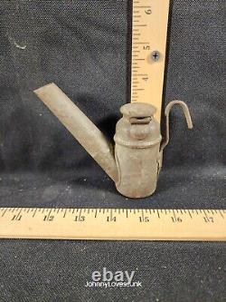 Antique Vintage Teapot Oil Wick Coal Miners Cap Lamp Lantern #2
