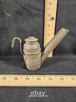 Antique Vintage Teapot Oil Wick Coal Miners Cap Lamp Lantern #2