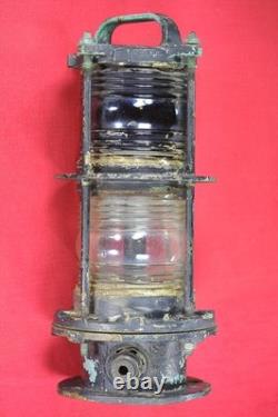 Antique Vintage US NAVY L L Rowe SYM 193 Ship Navigational Lantern/Light