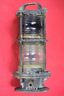 Antique Vintage US NAVY L L Rowe SYM 193 Ship Navigational Lantern/Light