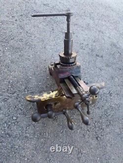 Antique Vintage WF & J Barnes No. 5 Lathe Carriage, Lantern Tool Holder, Wrench