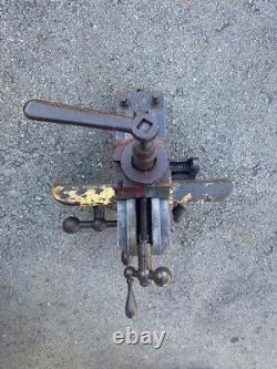 Antique Vintage WF & J Barnes No. 5 Lathe Carriage, Lantern Tool Holder, Wrench