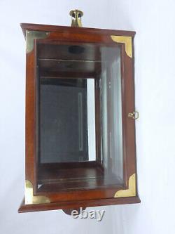 Antique Vintage Wall Mounted Lamp Lantern Case Terrarium. Bevel Glass Mirror Back