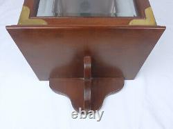 Antique Vintage Wall Mounted Lamp Lantern Case Terrarium. Bevel Glass Mirror Back