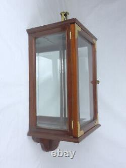 Antique Vintage Wall Mounted Lamp Lantern Case Terrarium. Bevel Glass Mirror Back