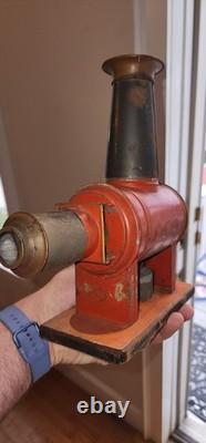 Antique Vintage Wiener Flachbrenner Magic Lantern Projector With SLIDES