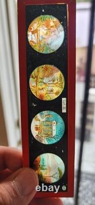 Antique Vintage Wiener Flachbrenner Magic Lantern Projector With SLIDES