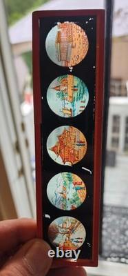 Antique Vintage Wiener Flachbrenner Magic Lantern Projector With SLIDES