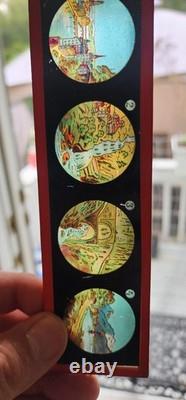 Antique Vintage Wiener Flachbrenner Magic Lantern Projector With SLIDES