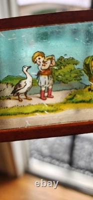 Antique Vintage Wiener Flachbrenner Magic Lantern Projector With SLIDES