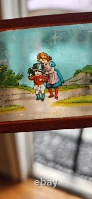 Antique Vintage Wiener Flachbrenner Magic Lantern Projector With SLIDES