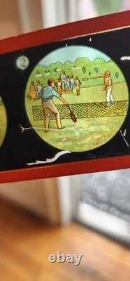 Antique Vintage Wiener Flachbrenner Magic Lantern Projector With SLIDES