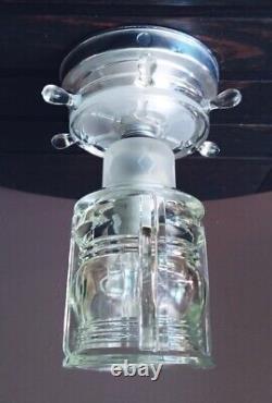 Antique/Vtg 1940s-50s Nautical-Ocean Lantern Glass Light/Lamp Ceiling Fixture