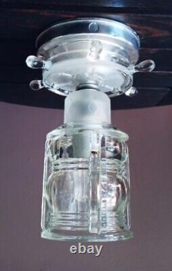 Antique/Vtg 1940s-50s Nautical-Ocean Lantern Glass Light/Lamp Ceiling Fixture