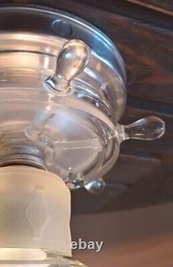 Antique/Vtg 1940s-50s Nautical-Ocean Lantern Glass Light/Lamp Ceiling Fixture