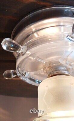 Antique/Vtg 1940s-50s Nautical-Ocean Lantern Glass Light/Lamp Ceiling Fixture