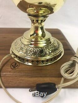 Antique Vtg Bradley Hubbard Brass Oil Lamp B&H Ornate Parlor Lantern, Converted