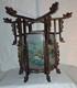 Antique Vtg Chinese Asian Oriental Puzzle Box Style Glass Panel Palace Lantern
