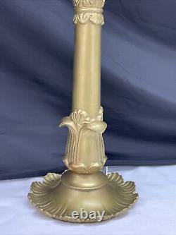 Antique Vtg Newel Post Lamp Arts & Crafts Nouveau Deco Victorian, Converted Gas
