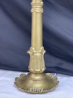Antique Vtg Newel Post Lamp Arts & Crafts Nouveau Deco Victorian, Converted Gas