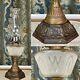 Antique Vtg Sandwich Glass Oil Lamp Victorian Art Deco Egyptian Revival Kerosene