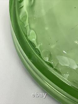 Antique Vtg Uranium Vaseline Glass Oil Lamp Green Victorian Art Deco, Depression