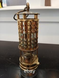 Antique Wolf Safety Lamp Co. Model 131 Brass Miner's Lantern NY USA
