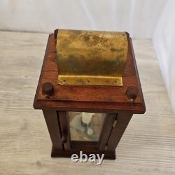 Antique Wooden, Brass, & Glass Candle Lantern Barn Light Quality Craftsmanship