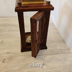 Antique Wooden, Brass, & Glass Candle Lantern Barn Light Quality Craftsmanship