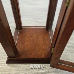 Antique Wooden, Brass, & Glass Candle Lantern Barn Light Quality Craftsmanship