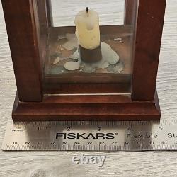 Antique Wooden, Brass, & Glass Candle Lantern Barn Light Quality Craftsmanship