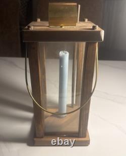 Antique Wooden Glass Lantern- Estate Sale Find from Historic Colonial Home