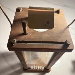 Antique Wooden Glass Lantern- Estate Sale Find from Historic Colonial Home